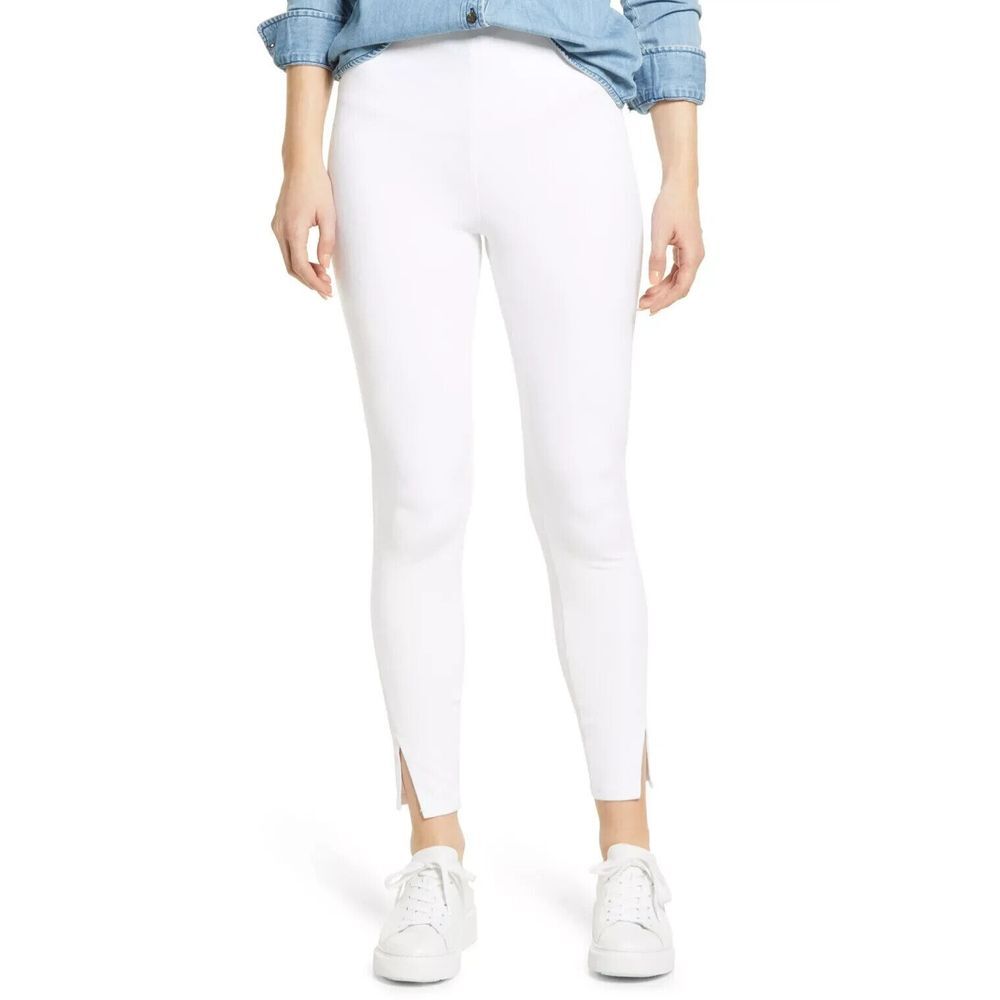 Lysse 2611 Kara Split Hem Denim Leggings Women S NWT Tummy Control Stretch White